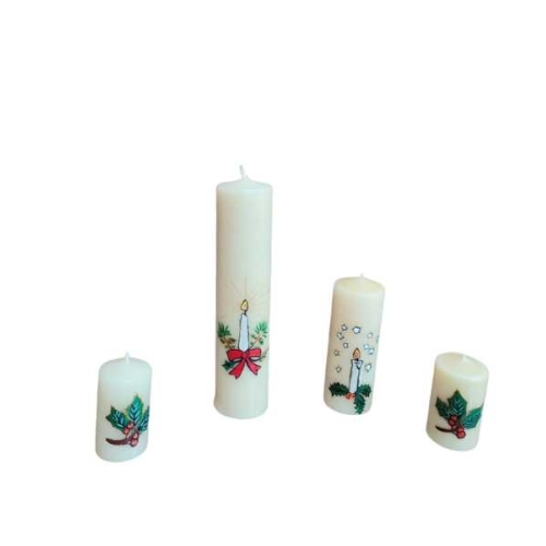 Pack 4 Velas de feliz  Navidad sobremesa 